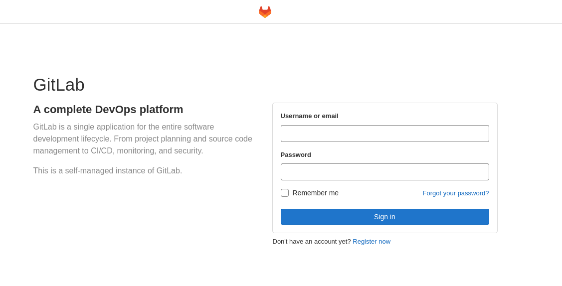 GitLab登入畫面